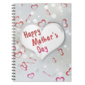 ハッピーマザーズデイ3D紙ハート ノートブック (正面)