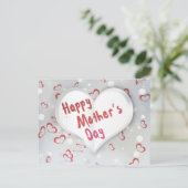 ハッピーマザーズデイ3D紙ハート ポストカード (スタンド正面)