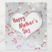 ハッピーマザーズデイ3D紙ハート ワインラベル (シングルラベル)