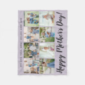 ハッピーマザーズデイ8フォトカスタムメッセージパープル フリースブランケット (正面)