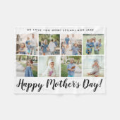 ハッピーマザーズデイ8フォトカスタムメッセージ フリースブランケット (正面(横))