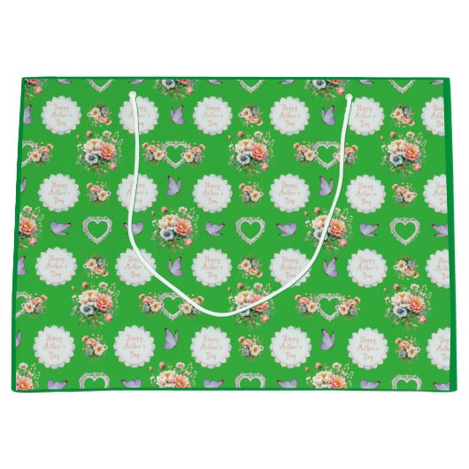 ハッピーマザーズデイ、アイリッシュグリーン！ ラージペーパーバッグ (正面)
