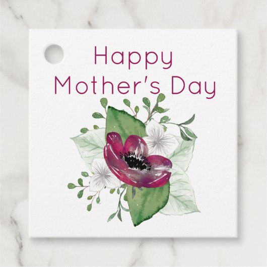 ハッピーマザーズデイ – アネモネかわいらしフラワースプレー フェイバータグ (正面)