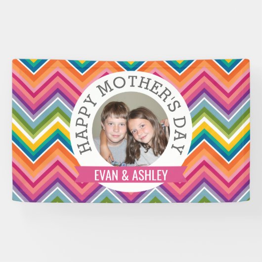 ハッピーマザーズデイ – カスタム写真テンプレート 横断幕 (横)