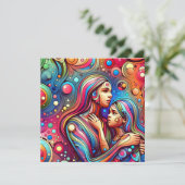 ハッピーマザーズデイ | カラフル抽象芸術 カード (スタンド正面)