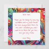 ハッピーマザーズデイ | カラフル抽象芸術 カード (裏面)