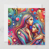 ハッピーマザーズデイ | カラフル抽象芸術 カード (正面)