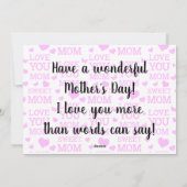 ハッピーマザーズデイ シーズンカード (裏面)