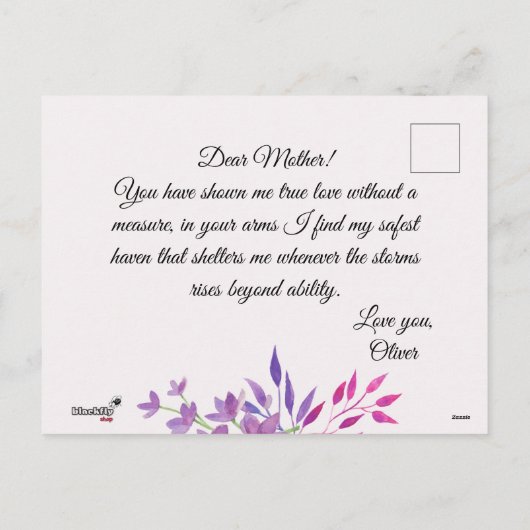 ハッピーマザーズデイ シーズンポストカード (裏面)