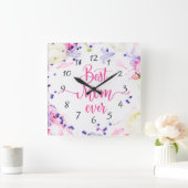 ハッピーマザーズデイ スクエア壁時計 (ホーム)