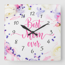 ハッピーマザーズデイ スクエア壁時計