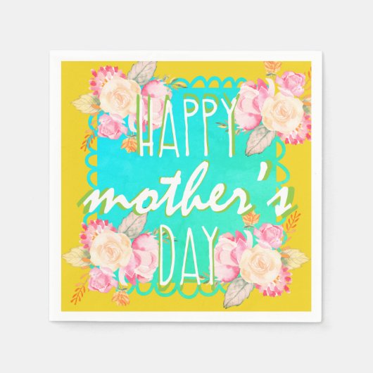 ハッピーマザーズデイ スタンダードカクテルナプキン (正面)