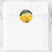 ハッピーマザーズデイ!ステッカーイエローローズガーデン ラウンドシール (バッグ)