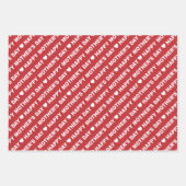 ハッピーマザーズデイ・ダーク赤と白 ラッピングペーパーシート (正面3)