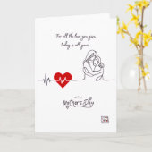 ハッピーマザーズデイ - ハートビート カード (黄色い花)