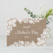 ハッピーマザーズデイ |バ素朴ラップとホワイトレース 招待状 (スタンド正面)