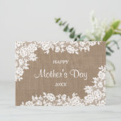 ハッピーマザーズデイ |バ素朴ラップとホワイトレース 招待状 (スタンド正面)