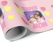 ハッピーマザーズデイ |ピンクとカラフルのハート ラッピングペーパー (ロールコーナー)