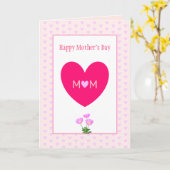 ハッピーマザーズデイ&ピンクハートカード カード (黄色い花)