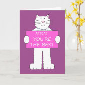 ハッピーマザーズデイ・フォー・マム猫好き カード (黄色い花)