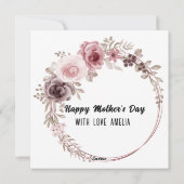 ハッピーマザーズデイ ブラッシュピンク グリッター フォト シーズンカード (裏面)