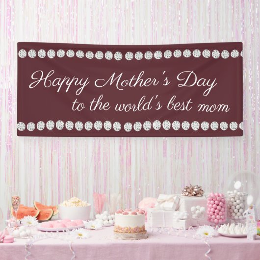 ハッピーマザーズデイ・ブルゴーニュ・ダイヤモンド 横断幕 (パーティー)