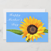 ハッピーマザーズデイ – ブルースカイの黄色のひまわり カード (正面)