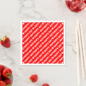 ハッピーマザーズデイ・ホワイトon Red Paper Napkin スタンダードカクテルナプキン (インサイチュ)