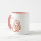ハッピーマザーズデイ マグカップ - かわいい猫と花のギフト (正面左)