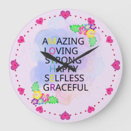 ハッピーマザーズデイ ラージ壁時計