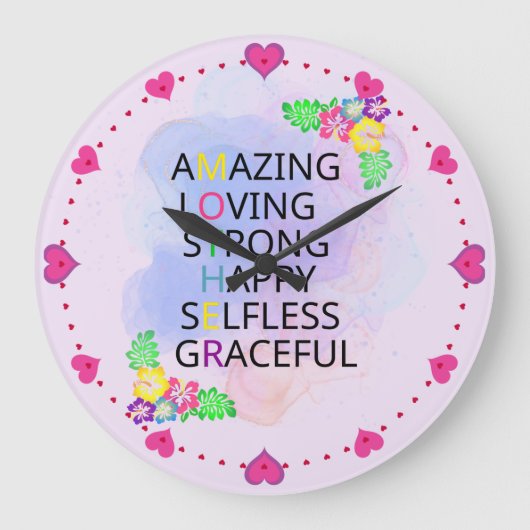 ハッピーマザーズデイ ラージ壁時計 (正面)