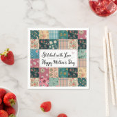 ハッピーマザーズデイ – レトロかわいいキルトパターン スタンダードカクテルナプキン (インサイチュ)