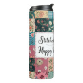 ハッピーマザーズデイ – レトロかわいいキルトパターン タンブラー (回転左)