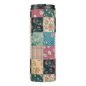 ハッピーマザーズデイ – レトロかわいいキルトパターン タンブラー (裏面)