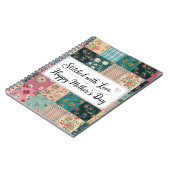 ハッピーマザーズデイ – レトロかわいいキルトパターン ノートブック (左側)