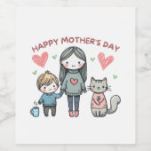 ハッピーマザーズデイ ワインラベル (シングルラベル)