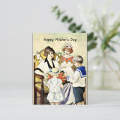 ハッピーマザーズデイ、ヴィンテージイラストレーション ポストカード (スタンド正面)