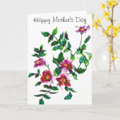 ハッピーマザーズデイ – ヴィンテージバラ カード (黄色い花)