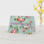 ハッピーマザーズデイ – ヴィンテージフローラ カード (黄色い花)