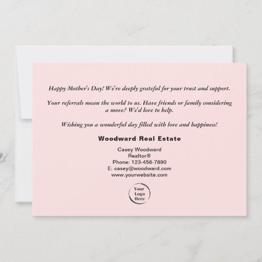 ハッピーマザーズデイ | 不動産仲介業者ビジネス開花スイーツ シーズンカード (裏面)