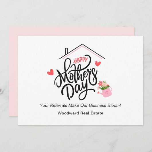 ハッピーマザーズデイ | 不動産仲介業者ビジネス開花スイーツ シーズンカード (正面/裏面)