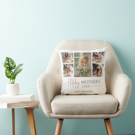 ハッピーマザーズデイ |写真エレガントモダンコラージュ クッション (椅子)