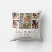 ハッピーマザーズデイ |写真エレガントモダンコラージュ クッション (裏面)
