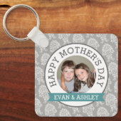 ハッピーマザーズデイ – 写真テンプレートカスタムダマスク キーホルダー (正面)