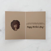 ハッピーマザーズデイ、励ましの黒人女性、ブラウン カード (内部)