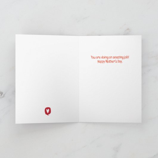 ハッピーマザーズデイ – 完璧を求めて行かない サンキューカード (内部)