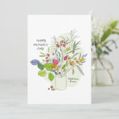 ハッピーマザーズデイ 手描きの花のホリデーカード シーズンカード (スタンド正面)
