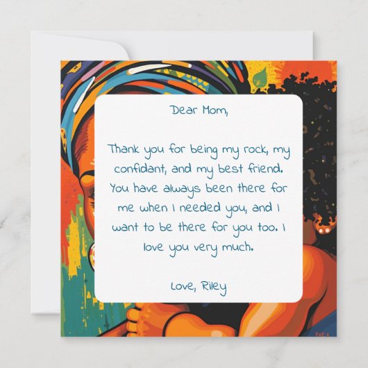 ハッピーマザーズデイ | 抽象芸術母子 カード (裏面)