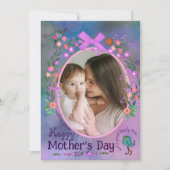 ハッピーマザーズデイ | 母とベビーのフォトカード シーズンカード (正面)