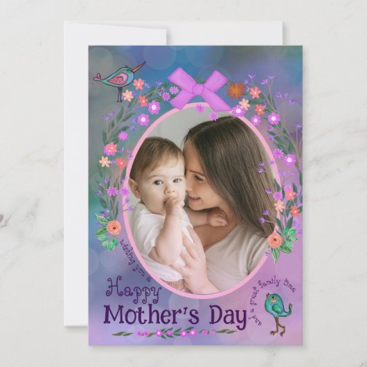 ハッピーマザーズデイ | 母とベビーのフォトカード シーズンカード (正面)